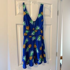 Charlotte Russe Blue and Green Tropical Dress